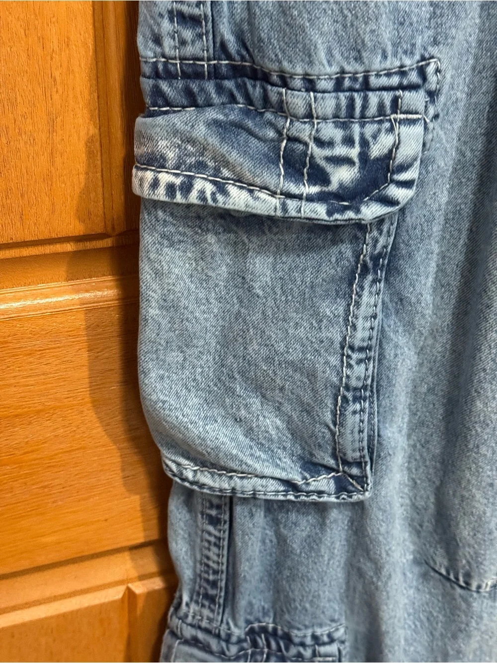 True Religion men’s S Light Blue Denim Overalls W 20” In seam 33”